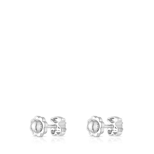 Pendientes de oro blanco con diamantes Silueta