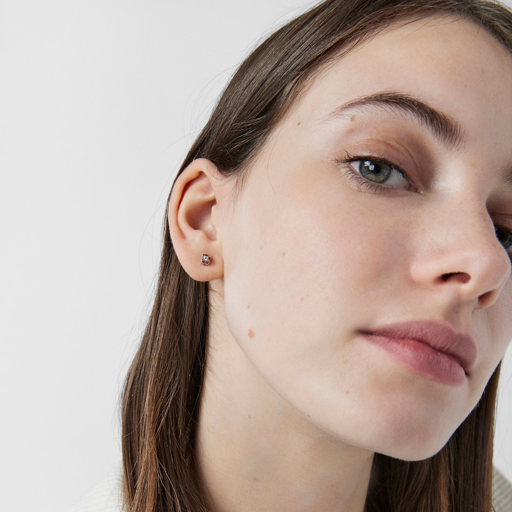 Pendientes de oro blanco con diamantes Silueta