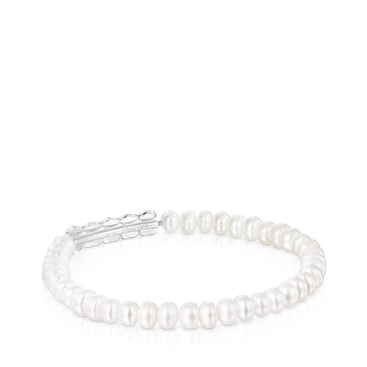 Pulsera de plata y perlas Straight