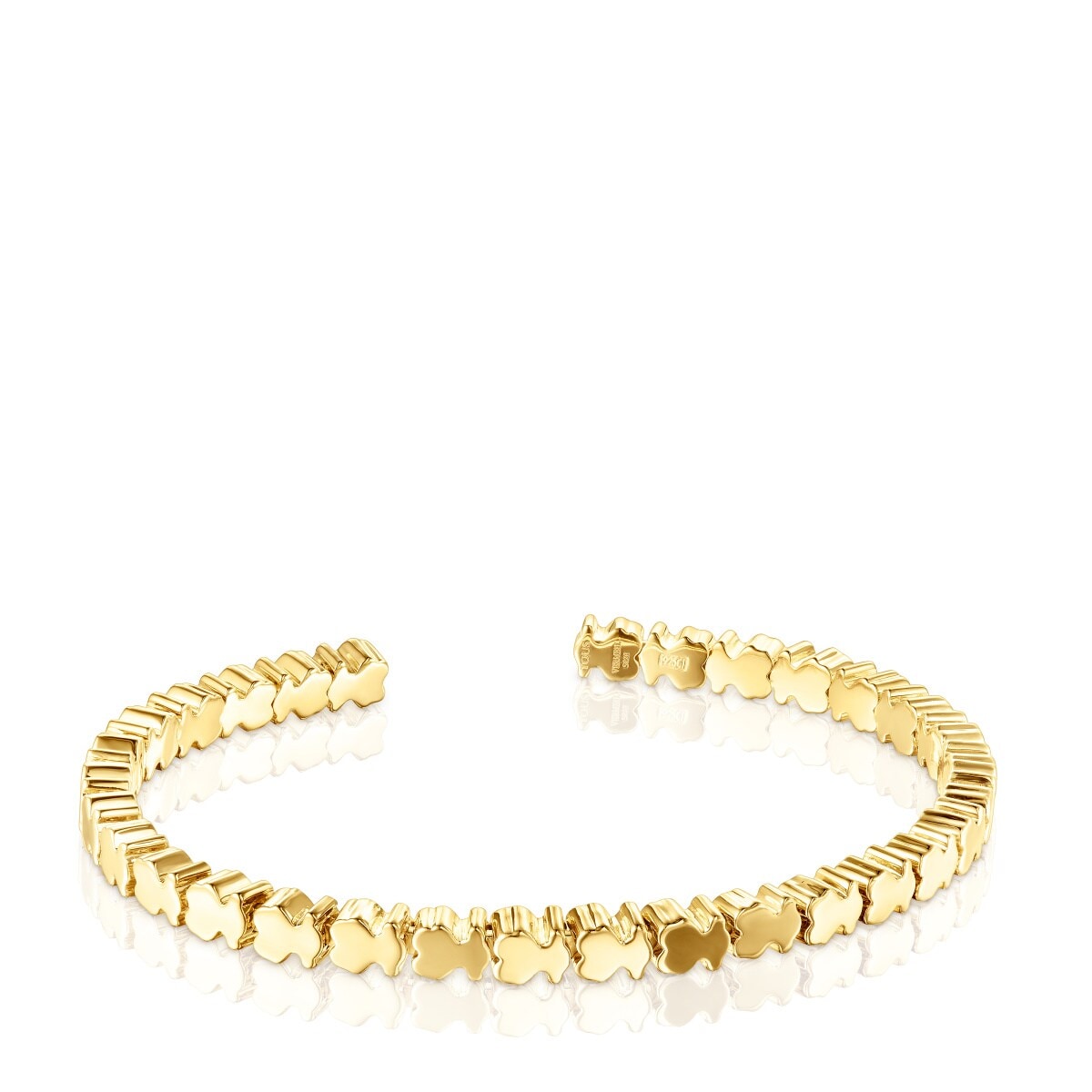 Pulsera osos con baño de oro 18 kt sobre plata Straight