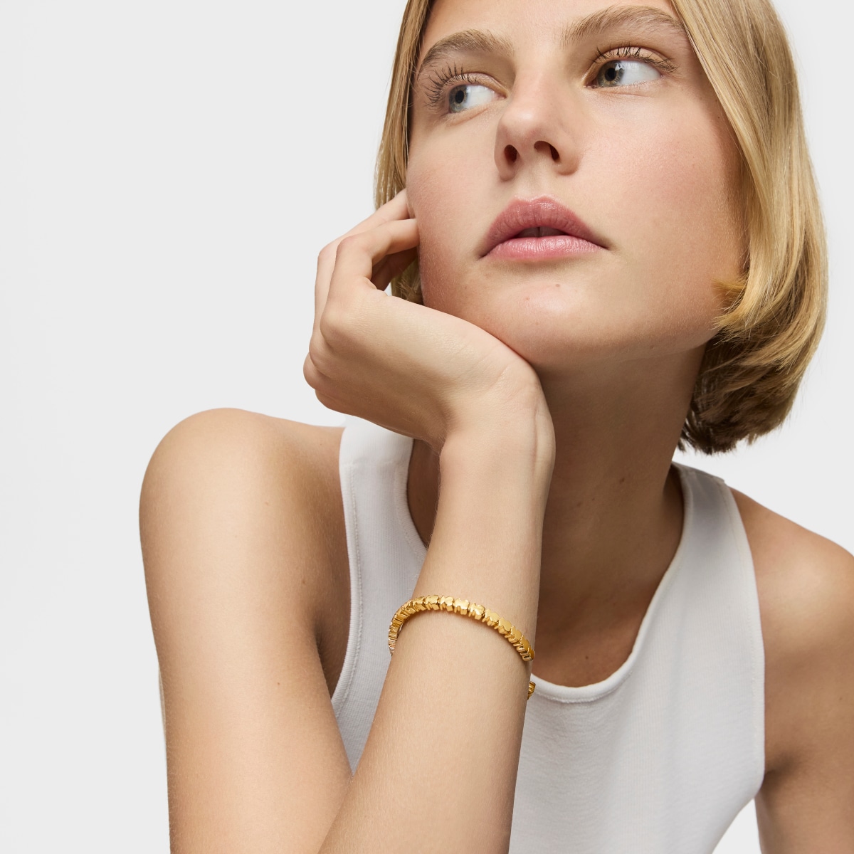Pulsera osos con baño de oro 18 kt sobre plata Straight