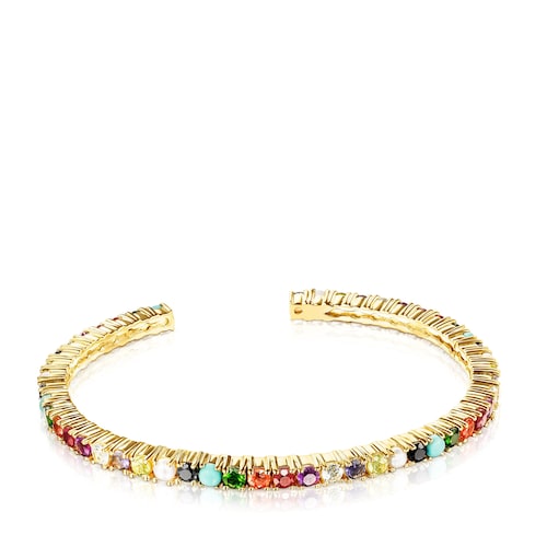 Armband Straight Color aus Vermeil-Silber mit Edelsteinen