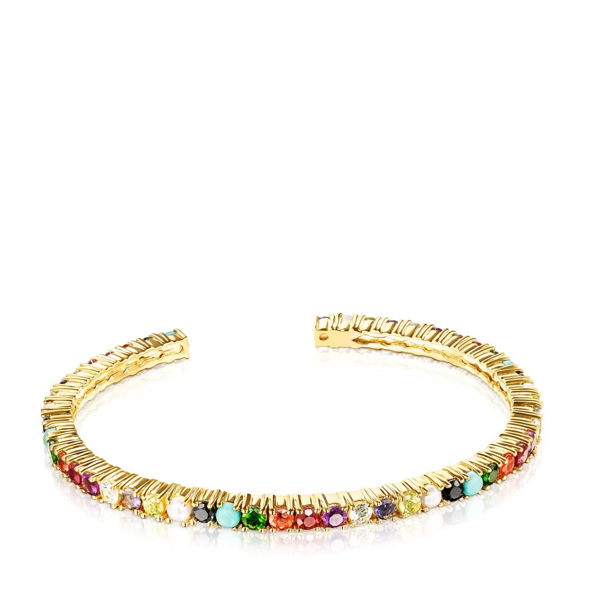 Pulsera con baño de oro 18 kt sobre plata y gemas Straight Color