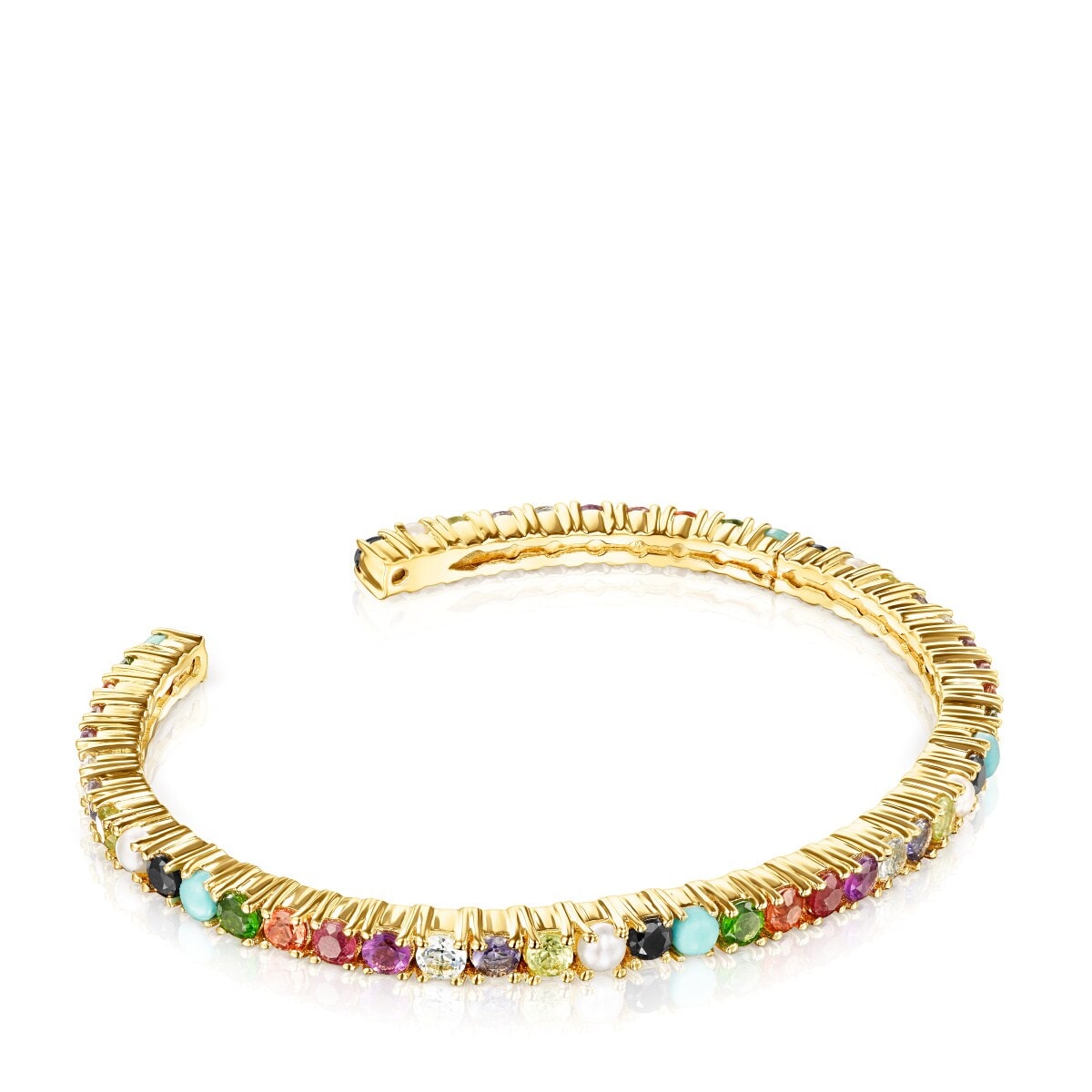 Pulsera con baño de oro 18 kt sobre plata y gemas Straight Color