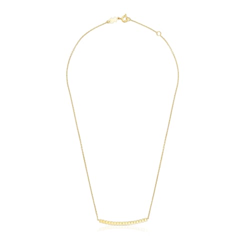 Collar barra con ba&ntilde;o de oro 18 kt sobre plata Straight