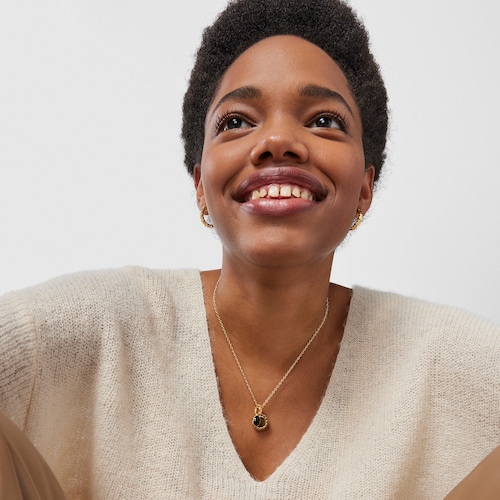 Collar barra con ba&ntilde;o de oro 18 kt sobre plata Straight