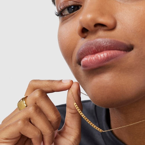 Collar barra con ba&ntilde;o de oro 18 kt sobre plata Straight