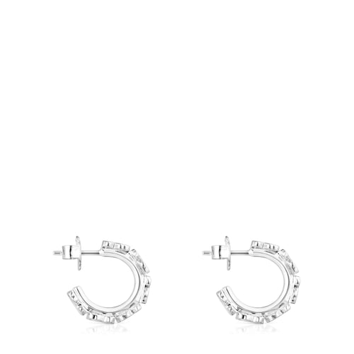 Silver Straight hoop Earrings