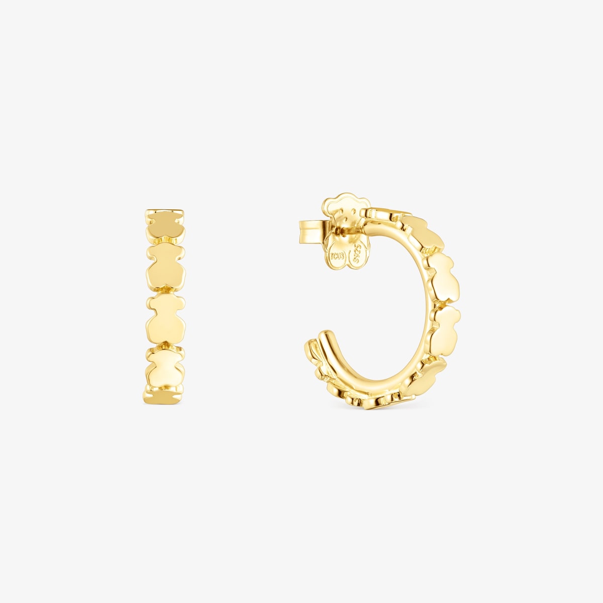 Tous - Pendientes Aro Con Baño De Oro 18 Kt Sobre Plata Straight - Dorado