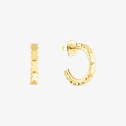 Arracades aro Straight amb bany d'or 18 kt sobre plata