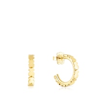 Silver vermeil Straight hoop Earrings