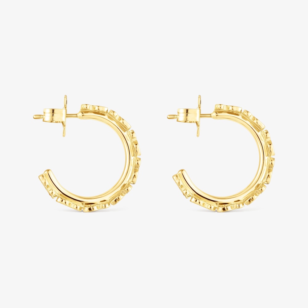 Silver vermeil Straight hoop Earrings