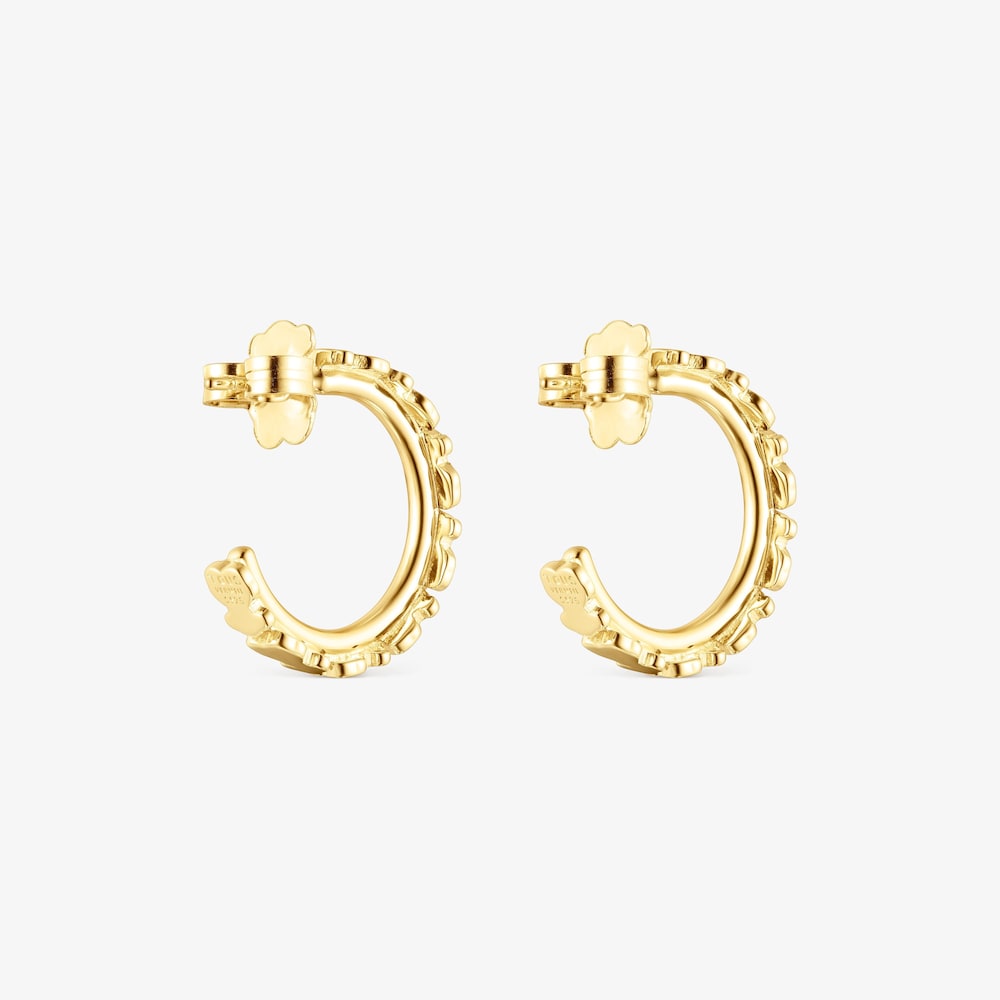 Silver vermeil Straight hoop Earrings