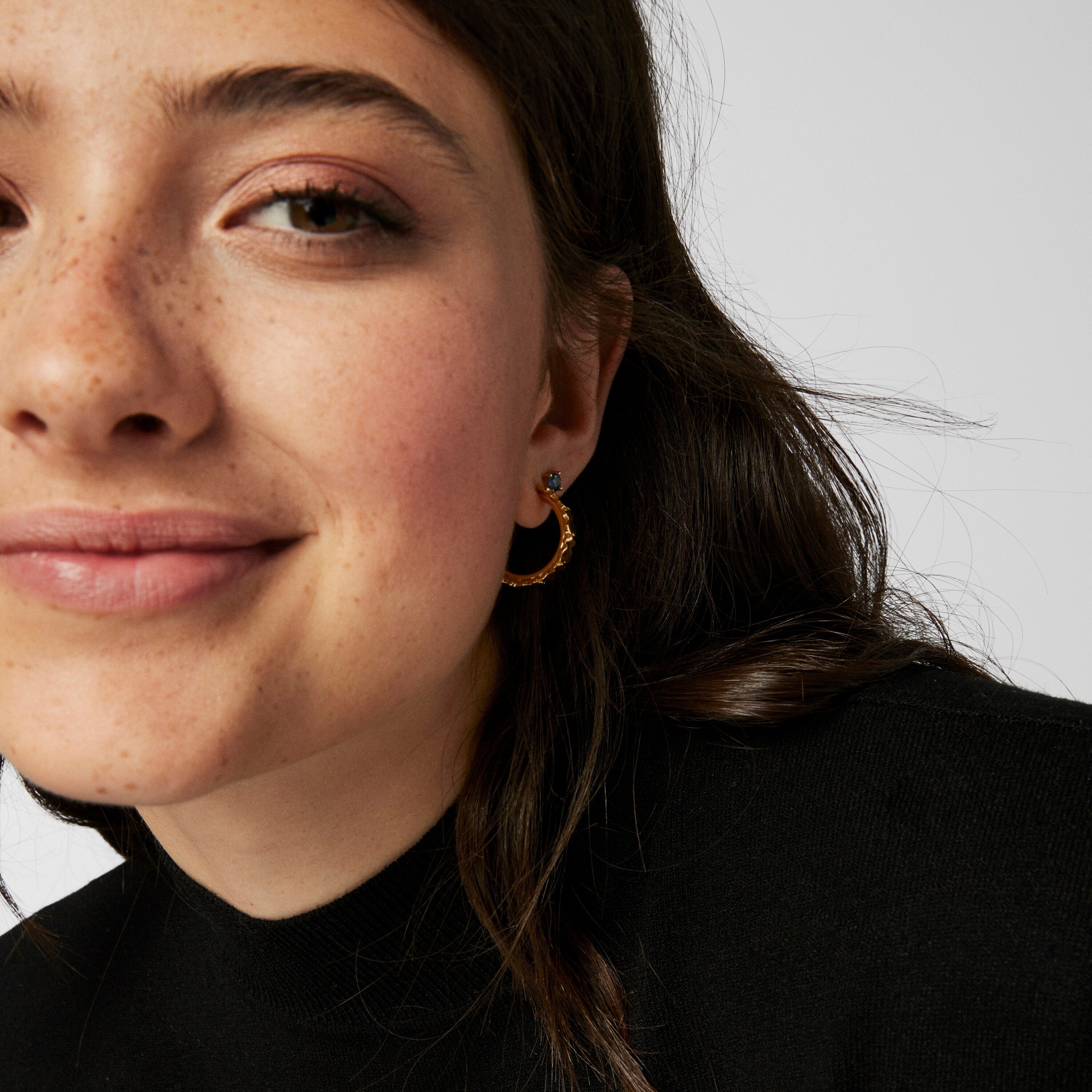 Silver vermeil Straight hoop Earrings