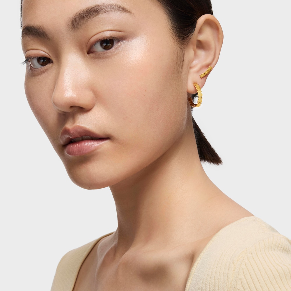 Silver vermeil Straight hoop Earrings image number 6