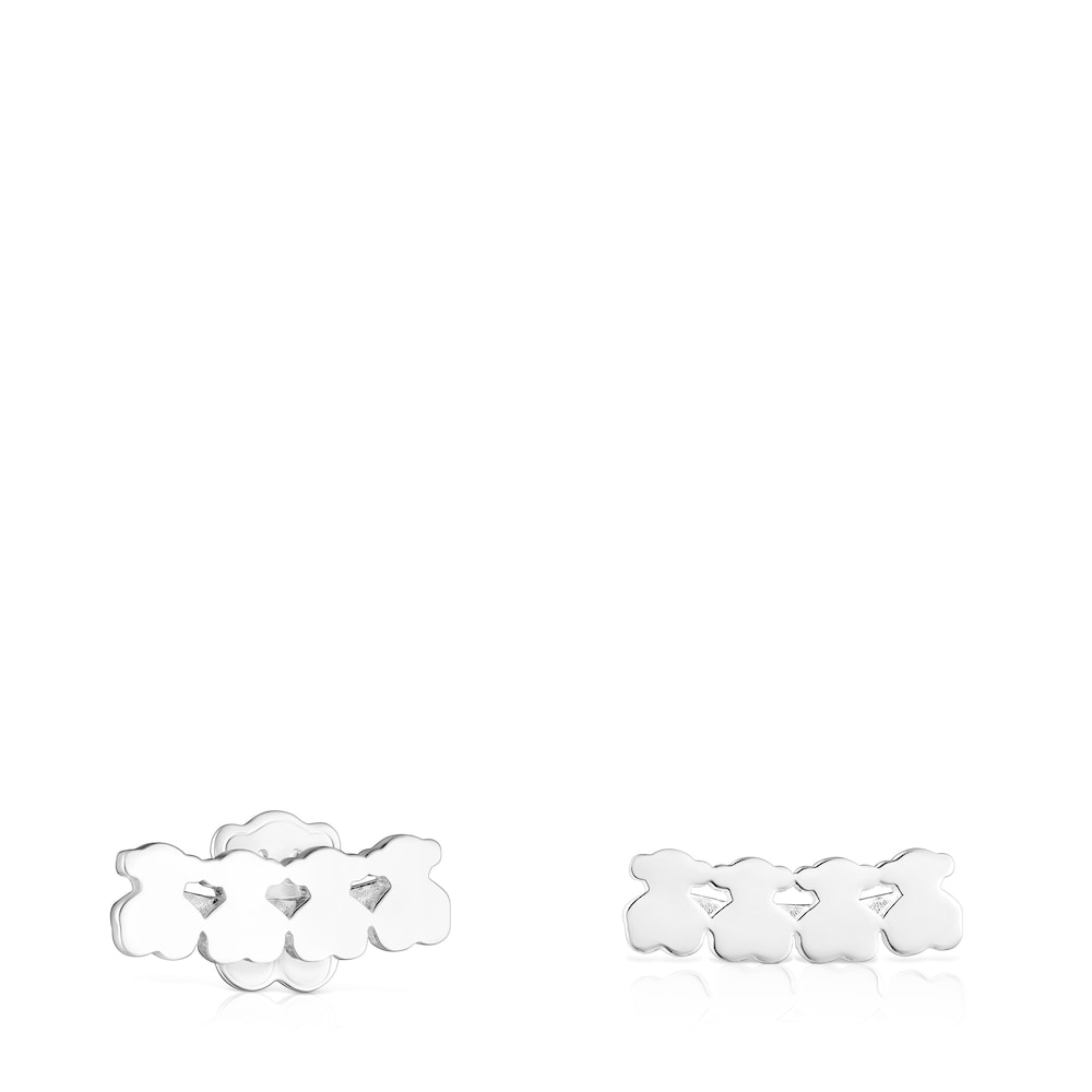 Silver Straight bear Earrings image number 0