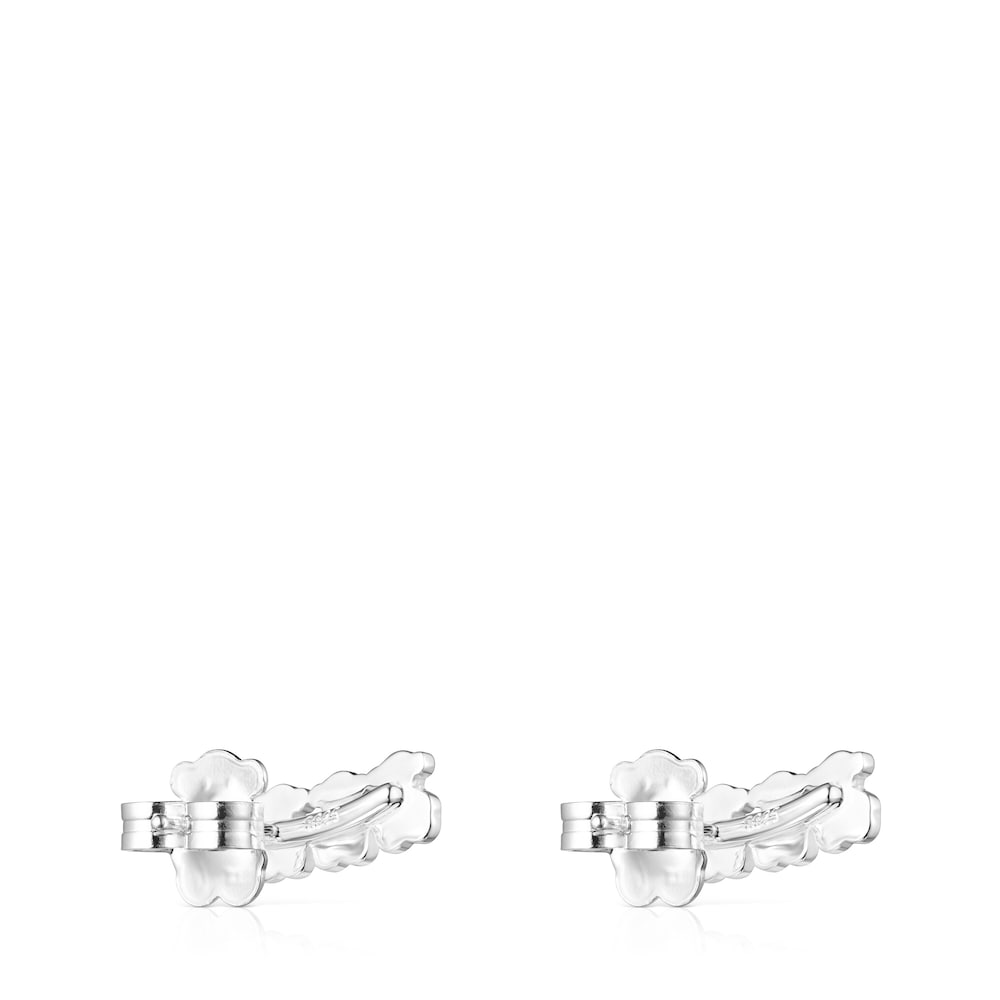 Silver Straight bear Earrings image number 2