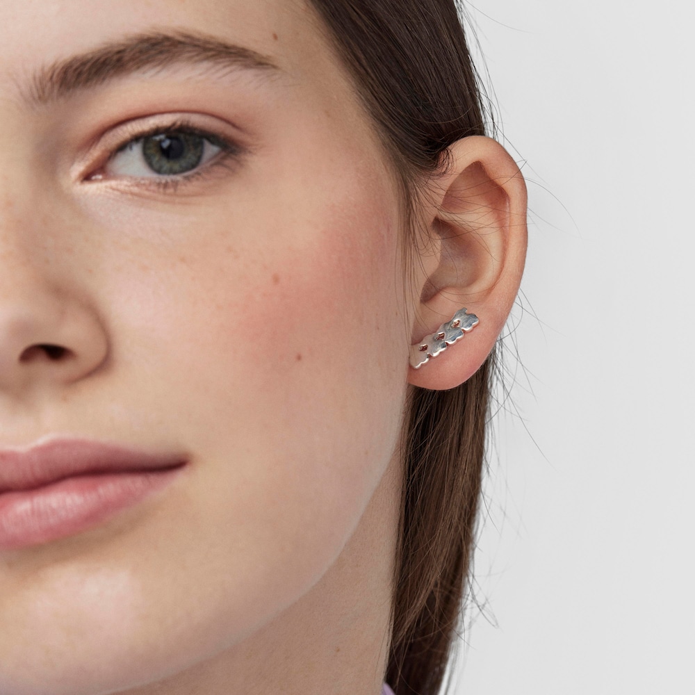 Silver Straight bear Earrings image number 4