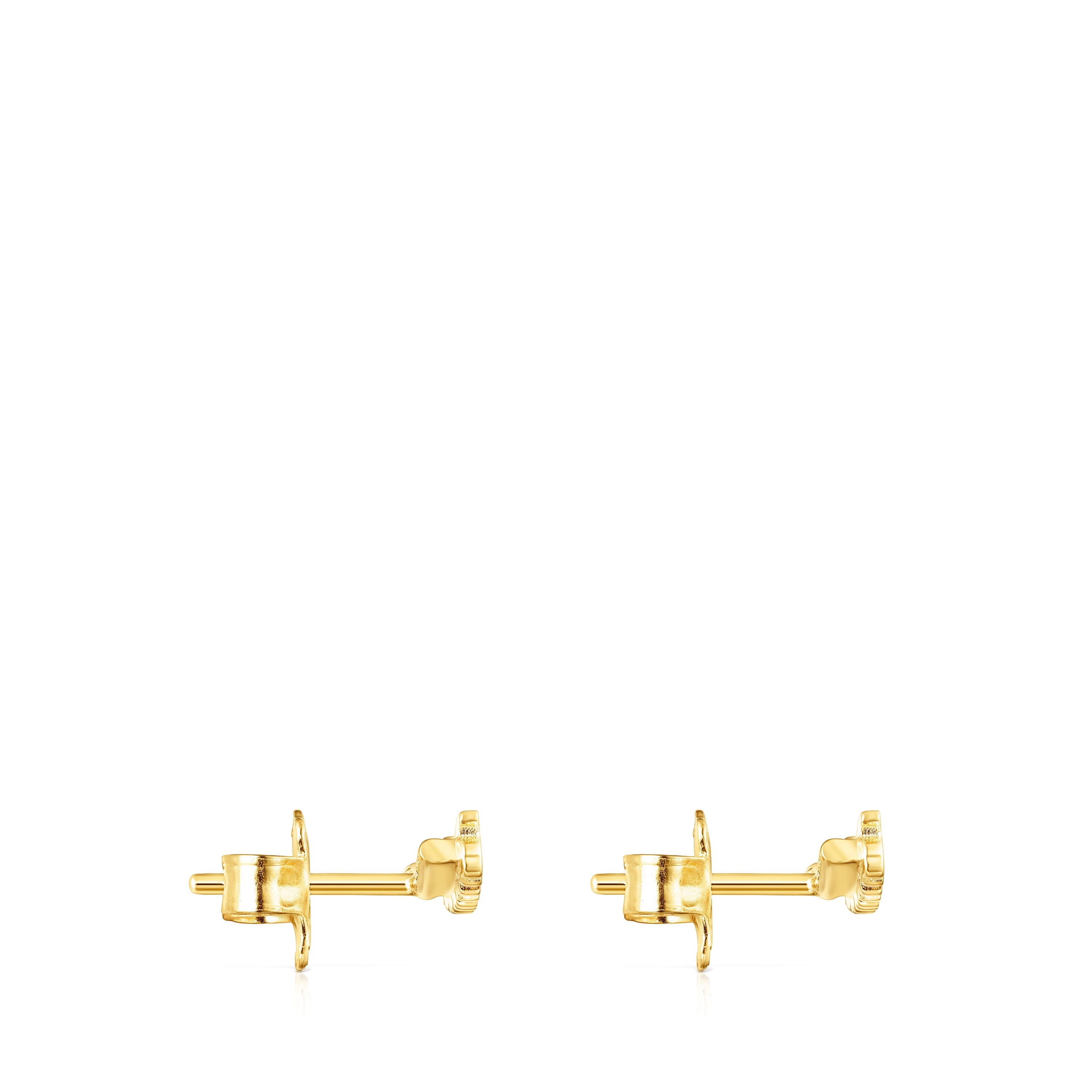 Pendientes trepadores osos con baño de oro 18 kt sobre plata Straight