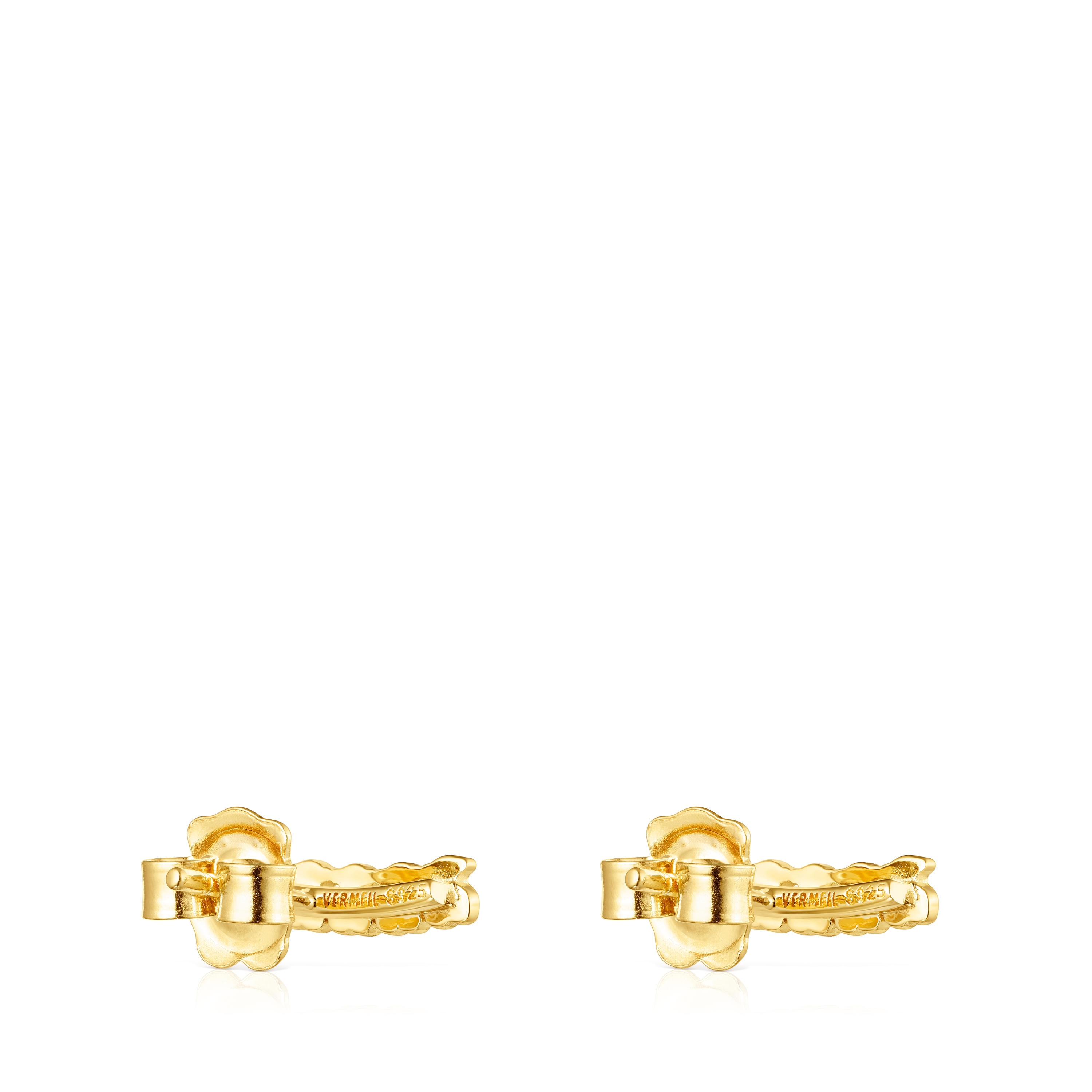 Pendientes trepadores osos con baño de oro 18 kt sobre plata Straight