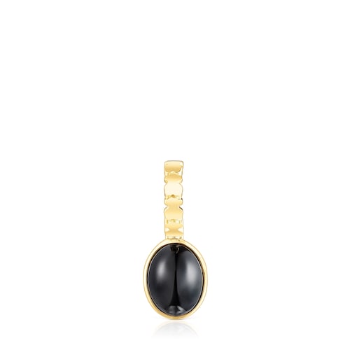 Silver Vermeil Straight Pendant with Onyx image number 0