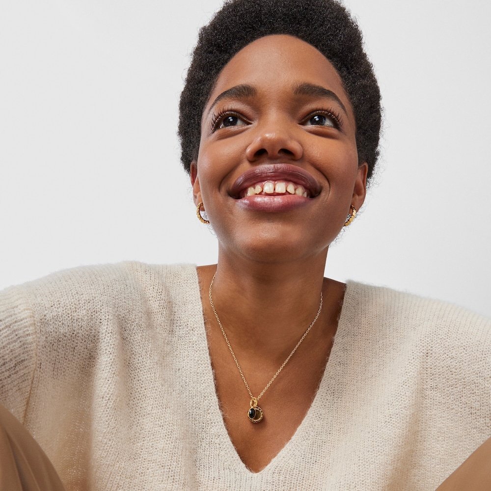 Pingente Straight em Prata vermeil e &Oacute;nix