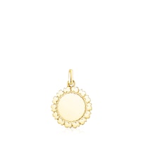 Colgante medalla con baño de oro 18 kt sobre plata Straight