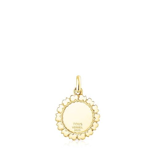 Colgante medalla con baño de oro 18 kt sobre plata Straight