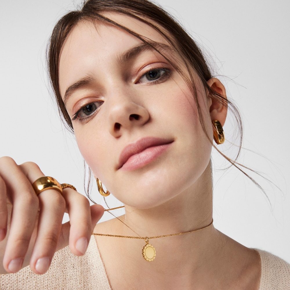 Pingente Straight medalha em Prata vermeil