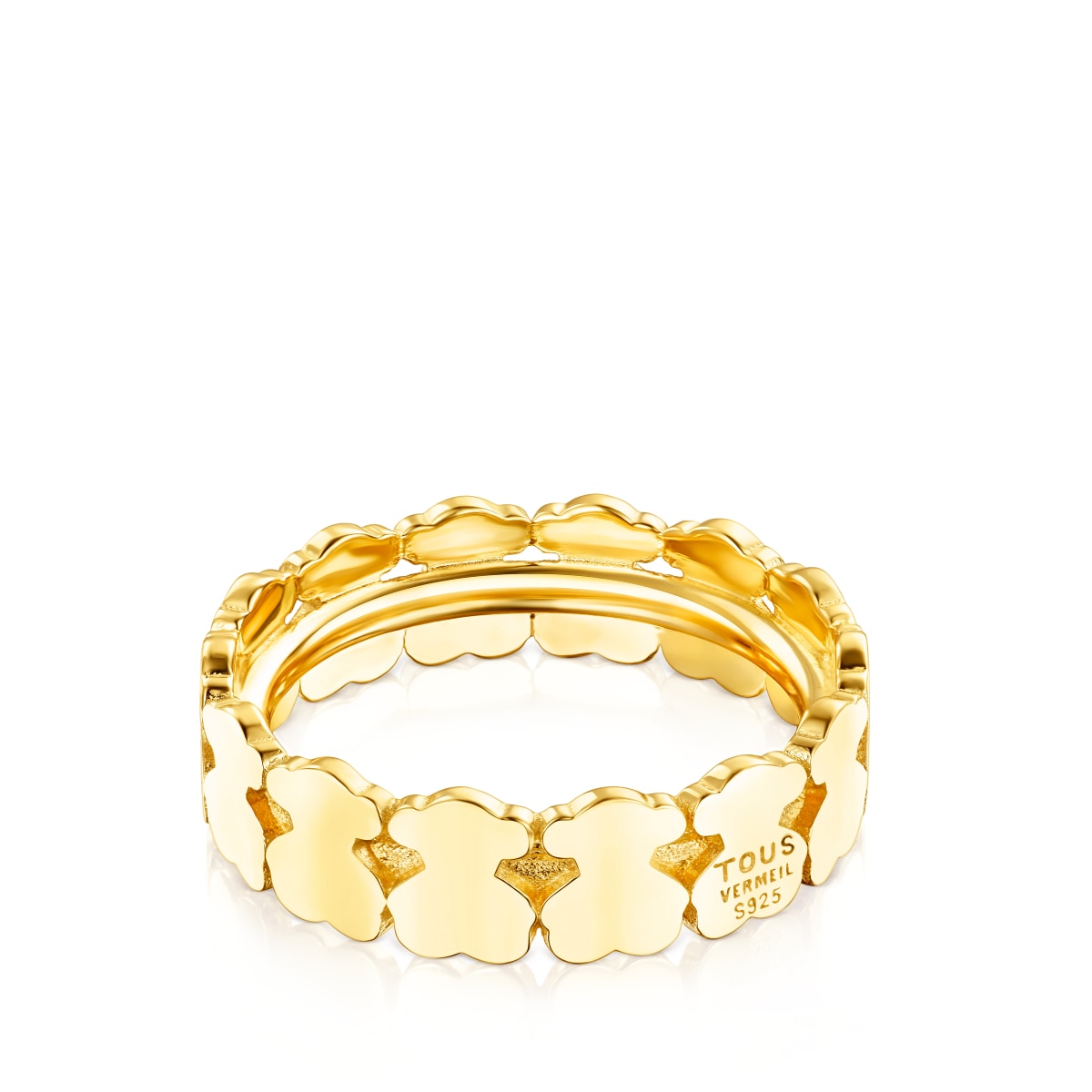 Anillo aro con baño de oro 18 kt sobre plata Straight