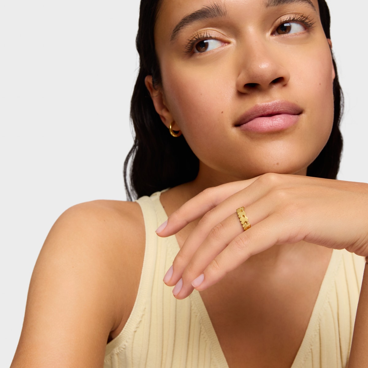 Anillo aro con baño de oro 18 kt sobre plata Straight