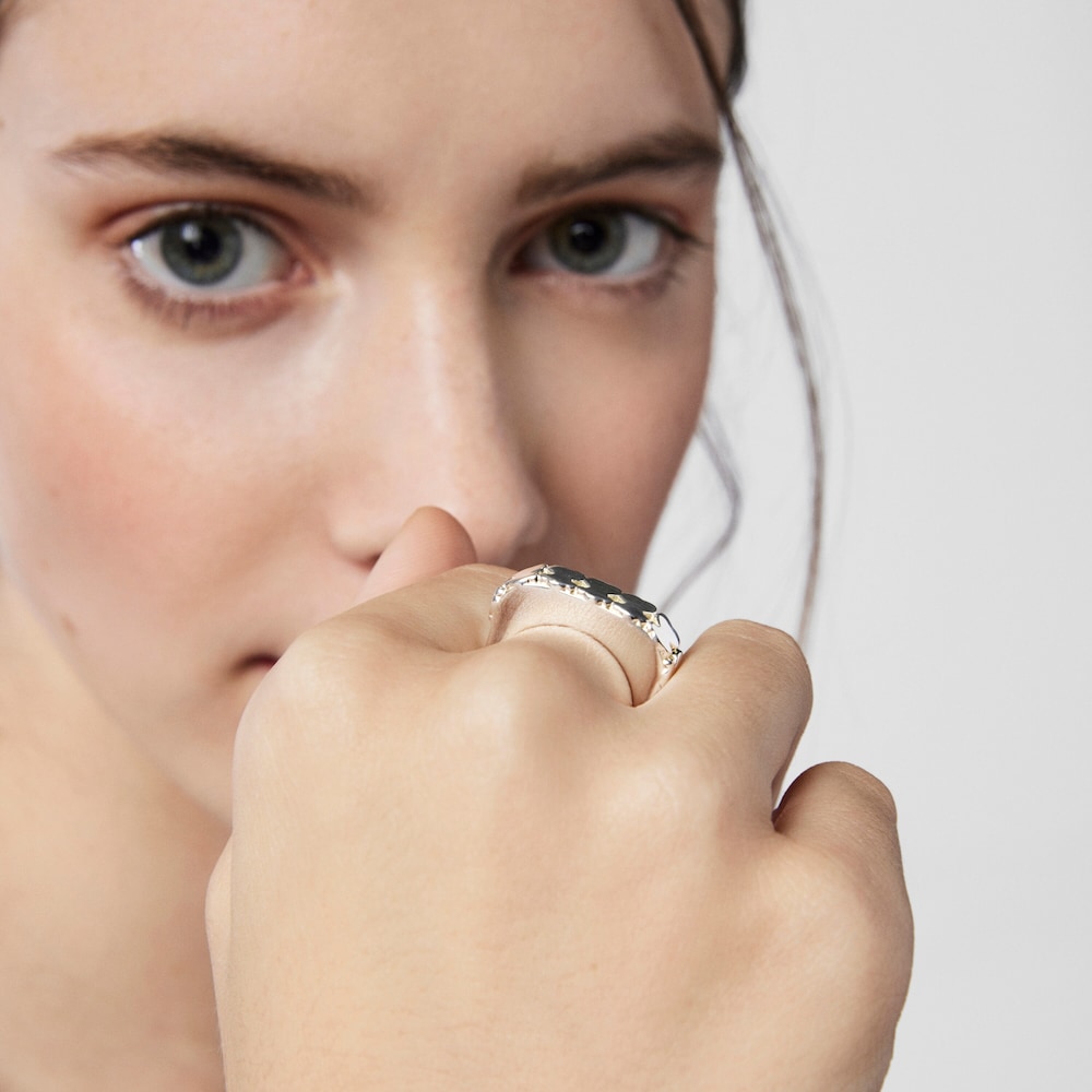 TOUS STRAIGHT - PIERŚCIONEK ZE SREBRA Z MOTYWAMI MISIA