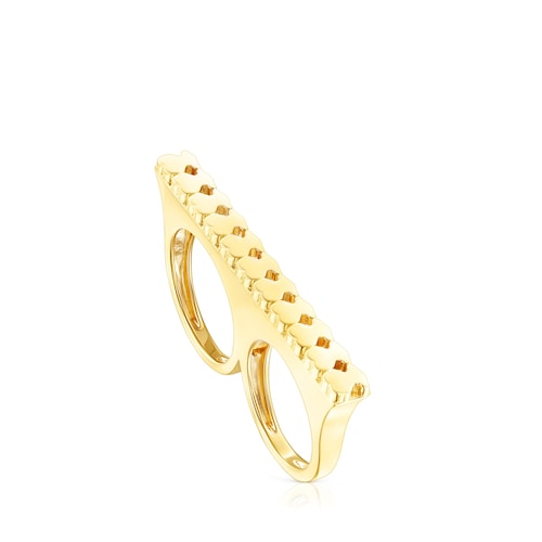 Anillo doble de plata vermeil Straight