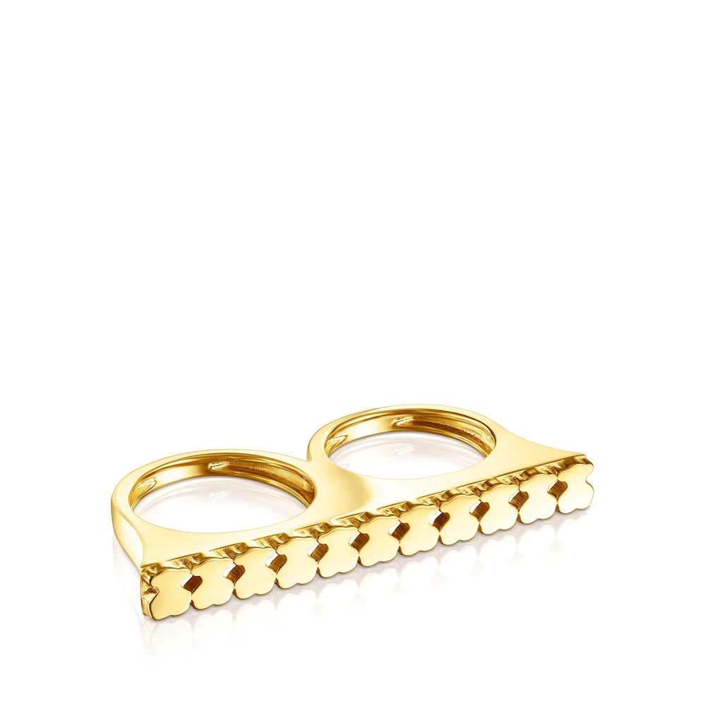 Anillo doble de plata vermeil Straight