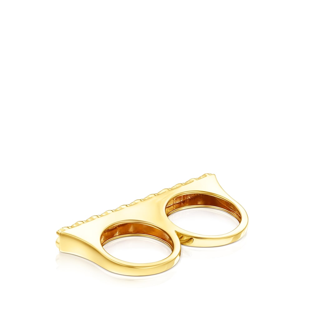 Anillo doble de plata vermeil Straight
