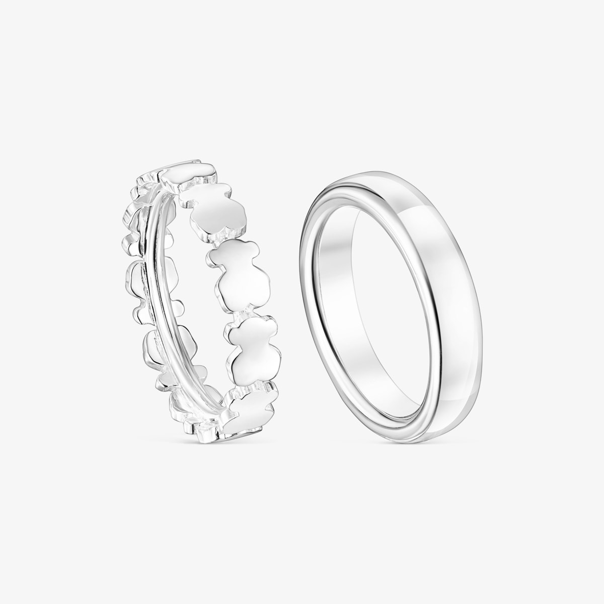 Tous - Pack De Anillos De Plata Straight - Plateado