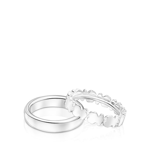 Set of Silver Straight Rings
