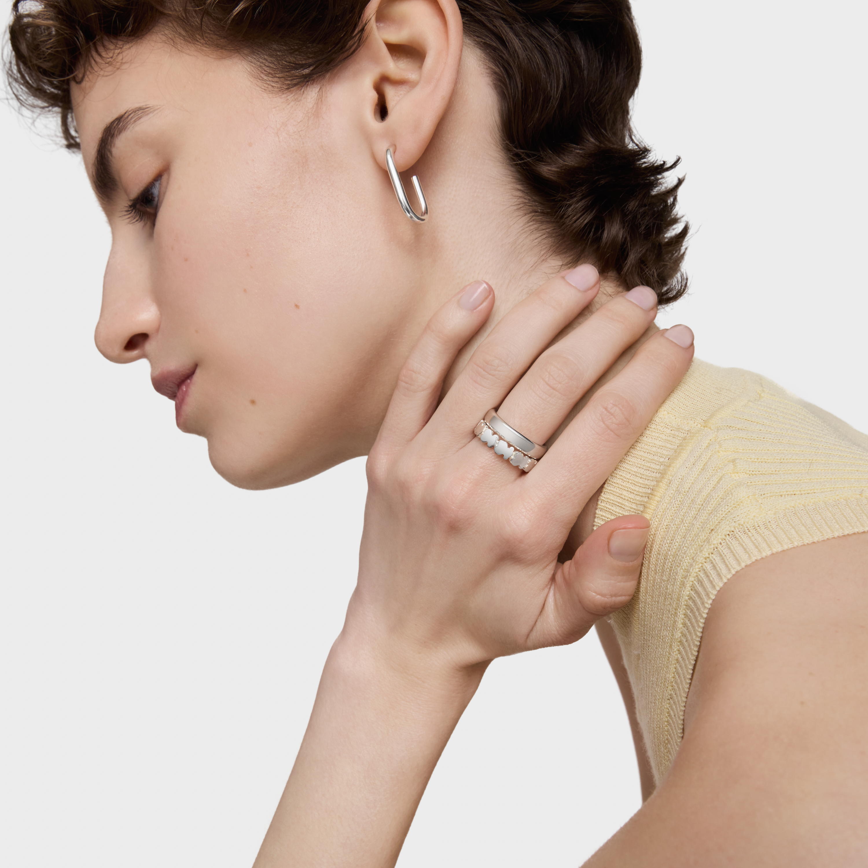 Set of Silver Straight Rings