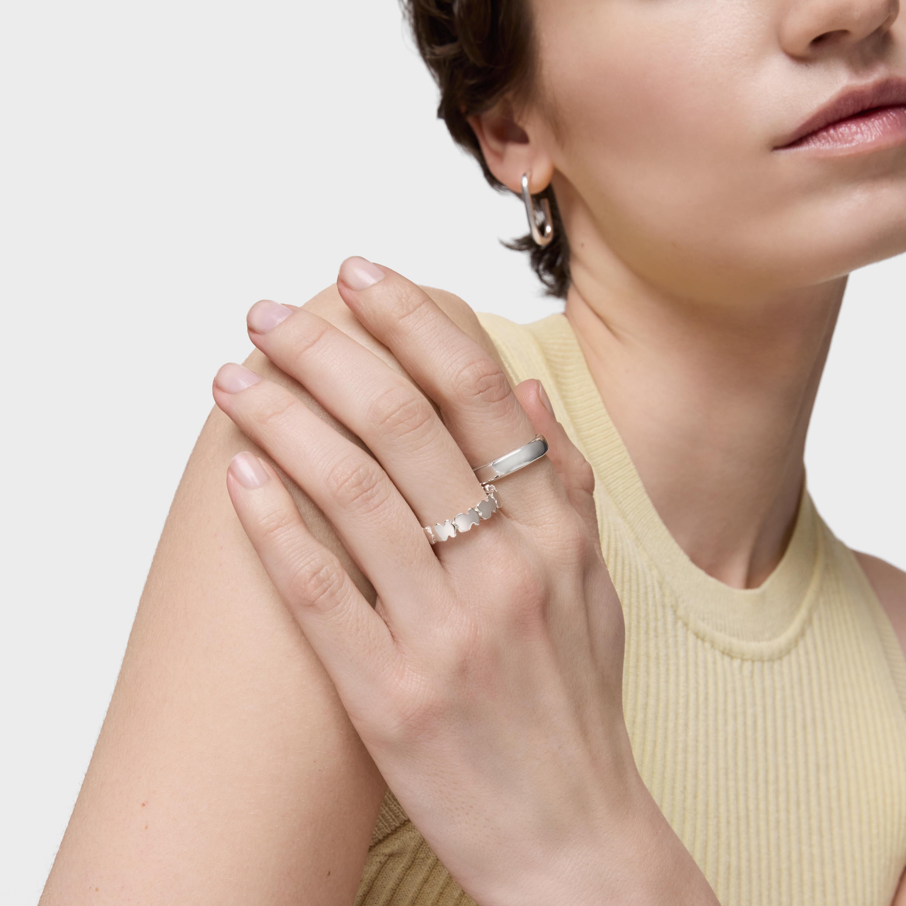 Set of Silver Straight Rings