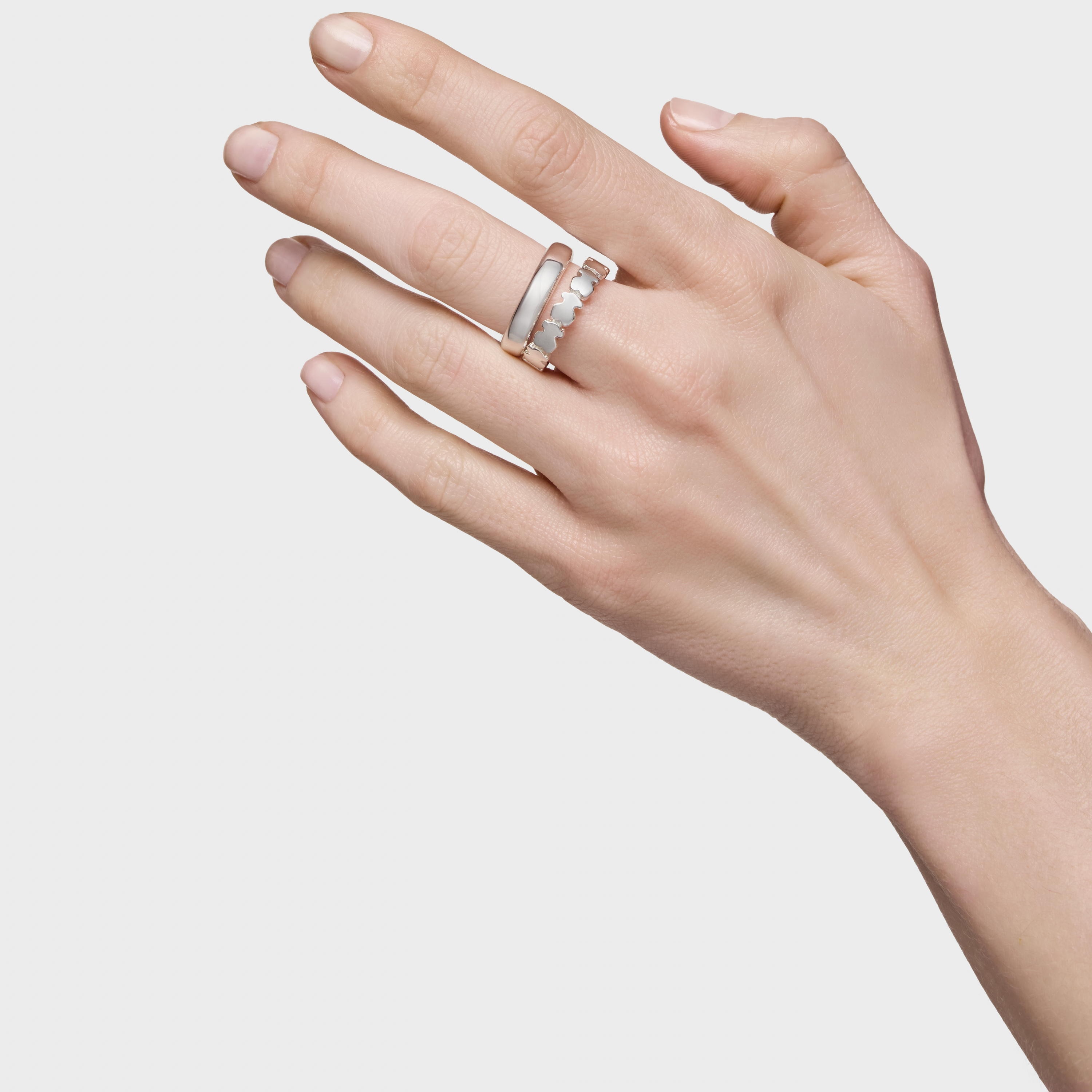 Set of Silver Straight Rings