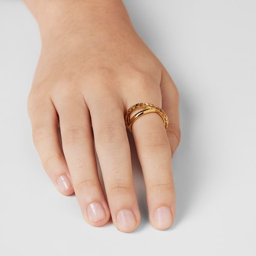 Silver Vermeil Straight cross Ring