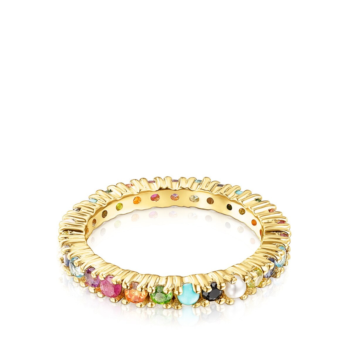 Anillo de plata vermeil y gemas Straight Color