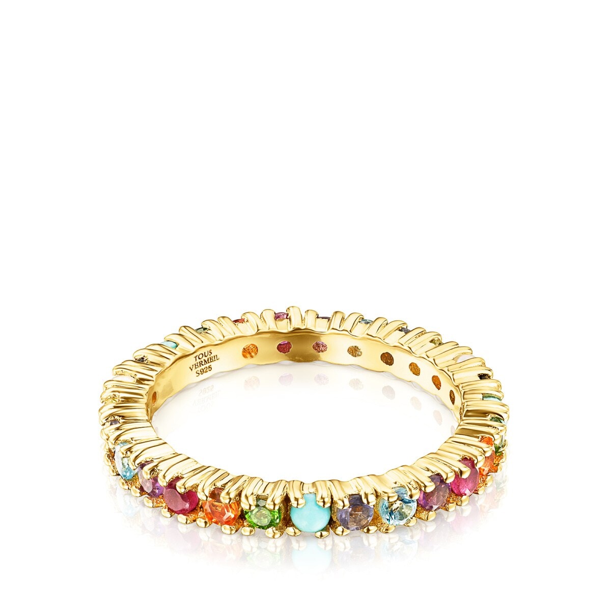 Anillo de plata vermeil y gemas Straight Color