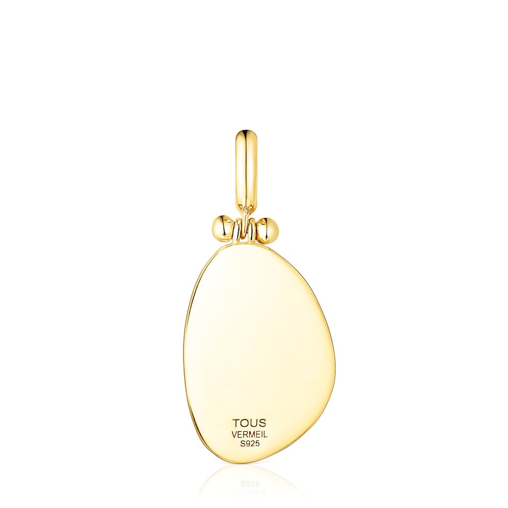 18K gold vermeil Cocktail Pendant with green Glass