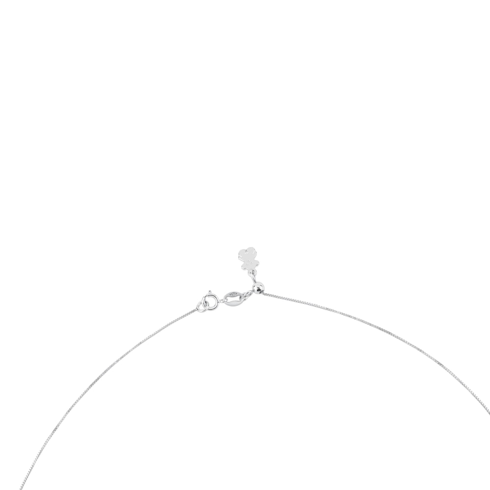 Gargantilha TOUS Chain em Ouro branco cord&atilde;o fino, 45&nbsp;cm.