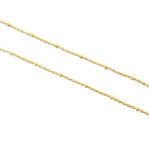 Collar&nbsp;TOUS&nbsp;Chain&nbsp;d'or amb boles intercalades,&nbsp;45cm.