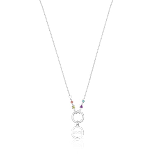 Collar medalla de plata y gemas TOUS Mama