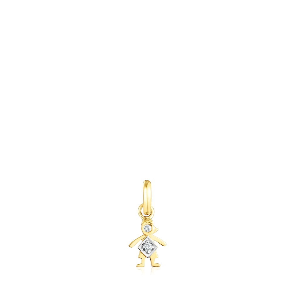Gold TOUS Mama boy Pendant with Diamonds image number 0