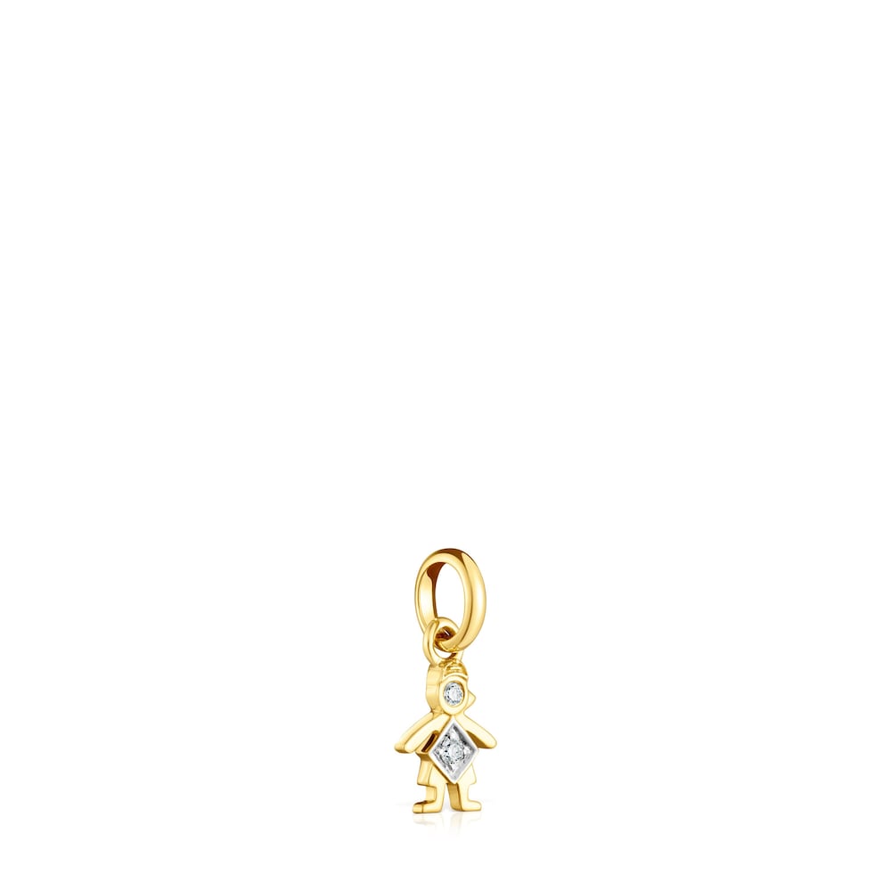 Gold TOUS Mama boy Pendant with Diamonds image number 1
