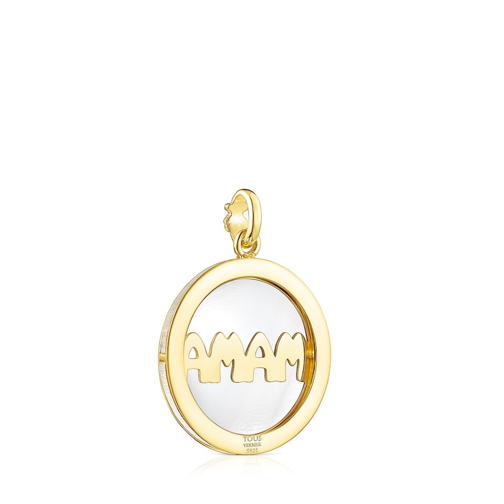 Colgante pequeño con baño de oro 18 kt sobre plata TOUS Mama image number 2